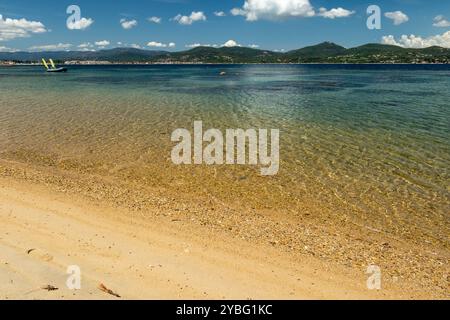 La Moune beach in Saint-Tropez, in French Riviera, France, Europe, Provence. Stock Photo