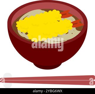 New Year's Eve Soba, isometric icon, Vector Illustration Stock Vector
