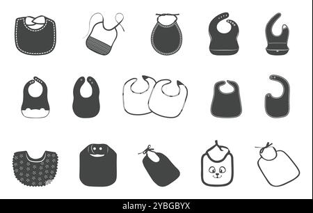 Baby eats bibs vectors Baby bibs silhouette, Toddler bib vectors, Toddler bib silhouette, Baby bibs clipart, Baby bibs icon Stock Vector