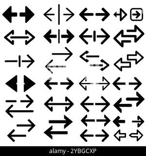 Arrows set icons Arrow vector collection Arrow Cursor Modern simple arrows play button. Stock Vector