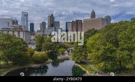 Aerial view of the Queen City, Charlotte, North Carolina Stock Photo