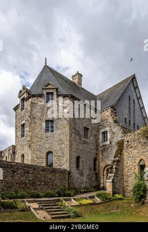 Paimpol, France, July 28, 2018: The Abbey of Beauport, Cotes-d'Armor, Brittany, France. Old Abbaye Maritime de Beauport, Europe Stock Photo