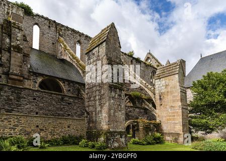 Paimpol, France, July 28, 2018: The Abbey of Beauport, Cotes-d'Armor, Brittany, France. Old Abbaye Maritime de Beauport, Europe Stock Photo