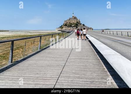 Mont Saint Michel, France, July 25, 2018: View of Mont Saint-Michel against sky, Europe Stock Photo