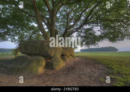 Historical dolmen in Drenthe in the North of Netherlands Stock Photo