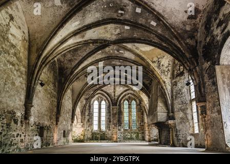 Paimpol, France, July 28, 2018: The Abbey of Beauport, Cotes-d'Armor, Brittany, France. Old Abbaye Maritime de Beauport, Europe Stock Photo