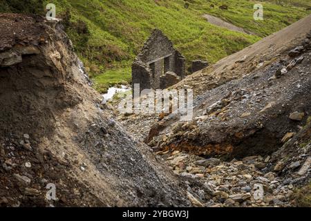 The remains of the derelict Great Snaefell Mine near Agneash, Garff, Isle of Man, Europe Stock Photo