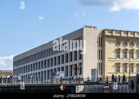 Berlin, Germany, July 27, 2019: View of the Humboldt Forum, a large scale museum project in the reconstructed Berlin Palace in the Museum Island, Euro Stock Photo