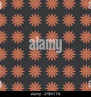Seamless floral vector pattern of elegant blooms and leaves. Stock Vector