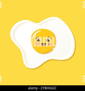 Fried egg icon in flat style. Omelet vector illustration on isolated background. Healthy food sign business concept. Stock Vector