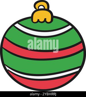 Charming Christmas Ball Ornament: Celebrate Family Traditions and Holiday Spirit Stock Vector