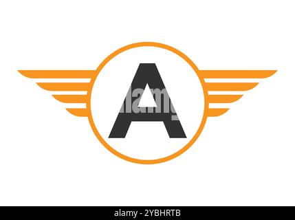 Letter A Wing Logotype. Speed Symbol Vector Stock Vector