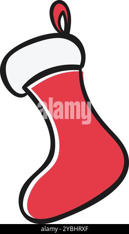 Charming Christmas Socks Icon Vector for Festive Designs Stock Vector