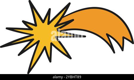 Elegant Golden Shooting Star Silhouettes for Celestial Designs Stock Vector