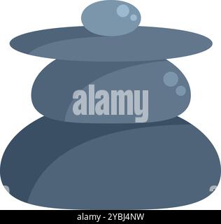 Stack of smooth grey stones creating a relaxing zen atmosphere Stock Vector