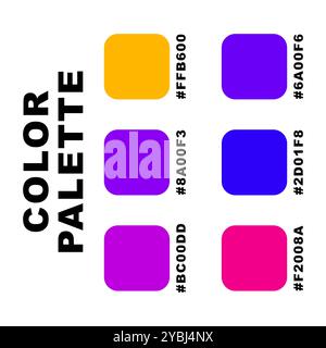 Seamless pattern. Vector illustration with palette. Color matching palette. Fashion Trend Color guide palette. RGB HEX color guide Swatch Catalog Stock Vector