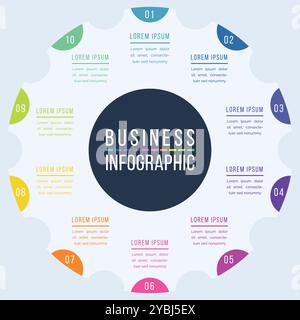 10 Options Infographic template 10 steps, objects, elements or options infographic business design Stock Vector