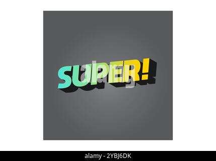 Super. Text effect design in colorful style with 3D look Stock Vector