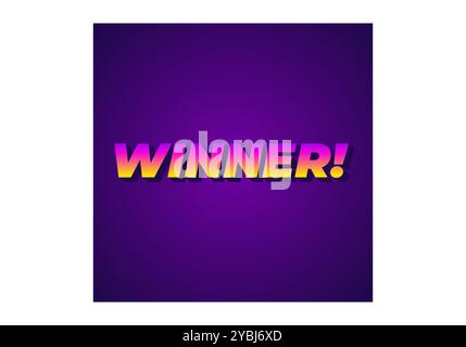 Winner. Text effect design with modern color in 3D style Stock Vector