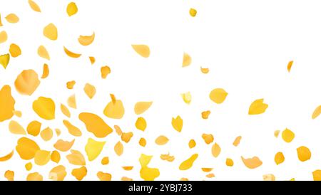 Transparent panoramic horizontal background.Amber flower spring template. Stock Vector