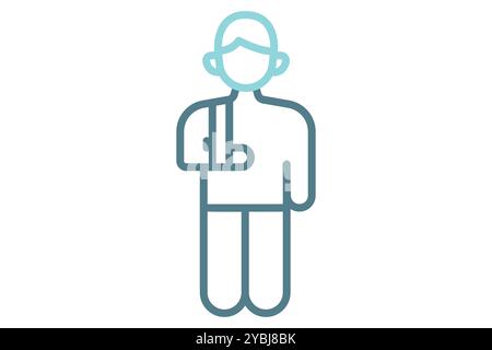 Accident icon. line icon style. icon related to medical. health elements vector illustration Stock Vector