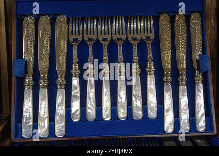 Regalia canteen Service Silver Cutlery Set Stock Photo