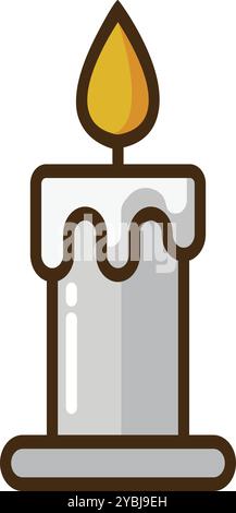 Minimalist Candle Icon: Simple Vector Illustration for Various Uses Stock Vector