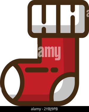 Festive Christmas Socks Icon Set: Vector Illustrations for UI Design Stock Vector