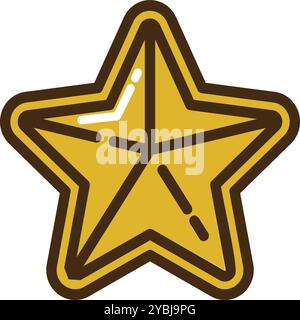 Simple and Elegant Yellow Star Graphic for Various Uses Stock Vector