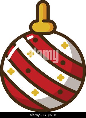Vintage-Style Christmas Ornament: Engraving and Ink Illustration Stock Vector