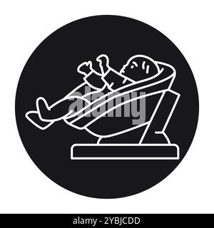 Baby crib line icon. Vector isolated element. Editable stroke. Stock Vector