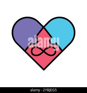 Polyamory line icon. Vector isolated element. Editable stroke. Stock Vector