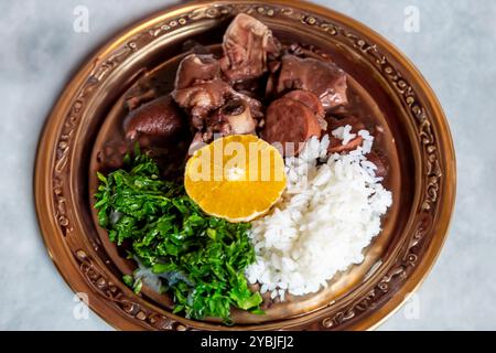 Traditional and true Brazilian feijoada prepared with the most authentic and classic ingredients Stock Photo