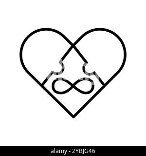 Polyamory line icon. Vector isolated element. Editable stroke. Stock Vector