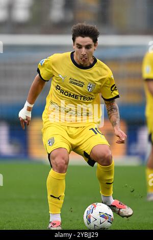 Adrián Bernabé of Parma Calcio during the Italian Serie A football match between Calcio Como and Parma Calcio 1913 on 19 of October 2024 at the Giuseppe Senigallia stadium in Como, Italy Stock Photo