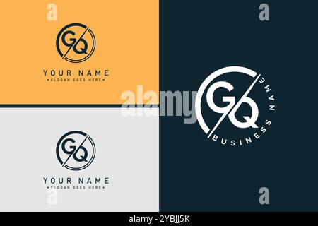 GQ Vector Logo Template - Simple Icon for Initial Letter G and Q Monogram Stock Vector