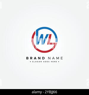Vector Template for Initial Letter WL Logo - Elegant Monogram Logo for Alphabet W and L Stock Vector