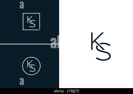 Abstract Letter KS Logo - Initial Monogram Template for Alphabet K and S Stock Vector