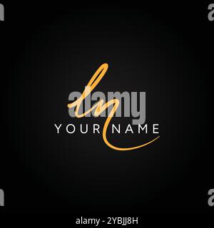 Initial Signature Logo for Letter LN - Vector Logo Template in Handwritten Signature Style Stock Vector