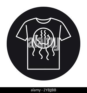 Graphic T-Shirt line black icon. Sign for web page, mobile app, button, logo. Vector isolated button. Editable stroke. Stock Vector