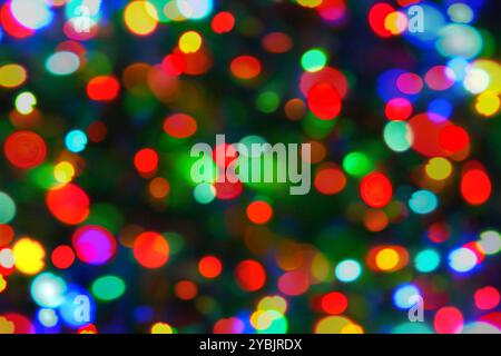 Holiday background from color unfocused lights Stock Photo