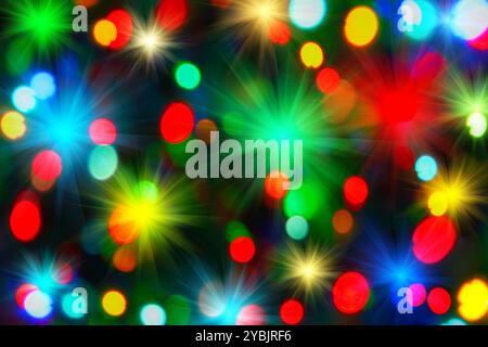 Holiday background from color unfocused lights Stock Photo