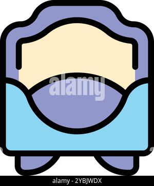 Baby crib with canopy providing comfortable and safe sleeping space for newborn child, essential furniture for nursery room Stock Vector