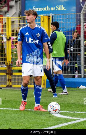 Nicolas Paz(Como 1907) Soccer - Italian, Serie A - Como 1907 vs Parma Calcio, 2024-25 game at Stadio Giuseppe Sinigaglia in Como (CO), Italy, 19.10.2024. Photo by Marius Bunduc/LiveMedia during Como 1907 vs Parma Calcio, Italian soccer Serie A match in Como, Italy, October 19 2024 Stock Photo