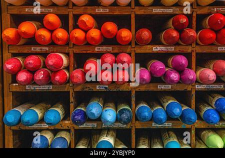 wax crayons for sell in shop Stock Photo