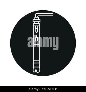 Drilling line black icon. Sign for web page, mobile app, button, logo. Vector isolated button. Editable stroke. Stock Vector