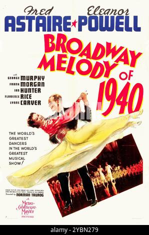 Vintage movie poster for the 1940 film Broadway Melody of 1940 - Musical with Fred Astaire and Eleanor Powell Stock Photo