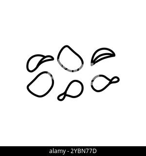 Potato chips line black icon. Sign for web page, mobile app, button, logo. Vector isolated button. Editable stroke. Stock Vector