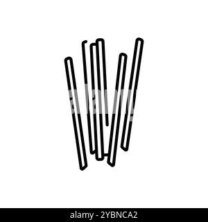 Snack sticks line black icon. Sign for web page, mobile app, button, logo. Vector isolated button. Editable stroke. Stock Vector