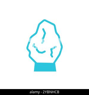 Calming Natural salt stone lamp icon. Isolated on white background. From blue icon set. Stock Vector
